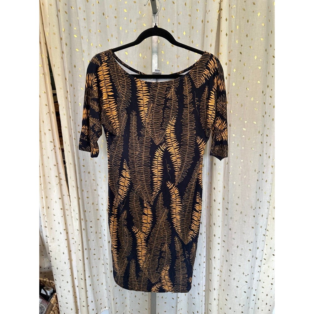 Simply Sisters Lola Hawaiian Tropical Palapalai Fern Bodycon Mini Dress S
